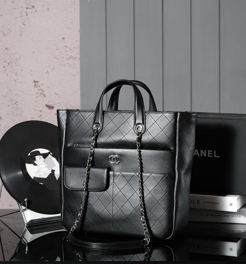 Chanel Calfskin Quilted Ultra Pocket Shopping Tote AS8011