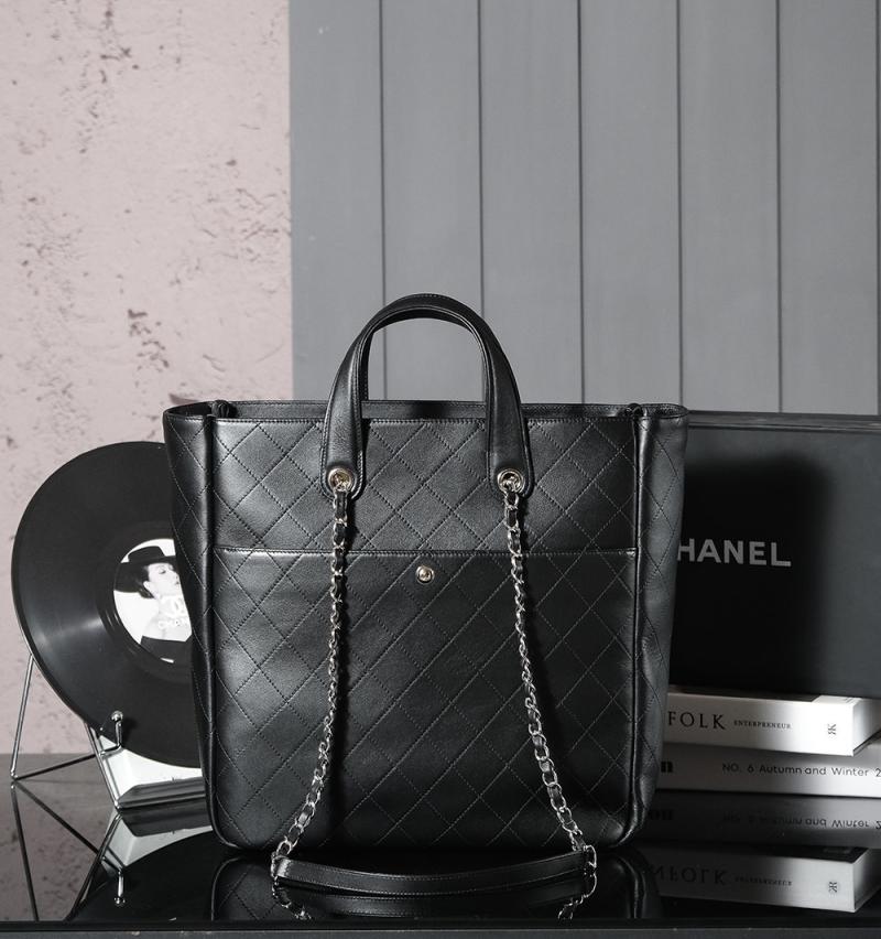 Chanel Calfskin Quilted Ultra Pocket Shopping Tote AS8011