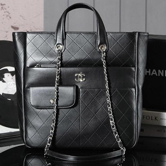 Chanel Calfskin Quilted Ultra Pocket Shopping Tote AS8011