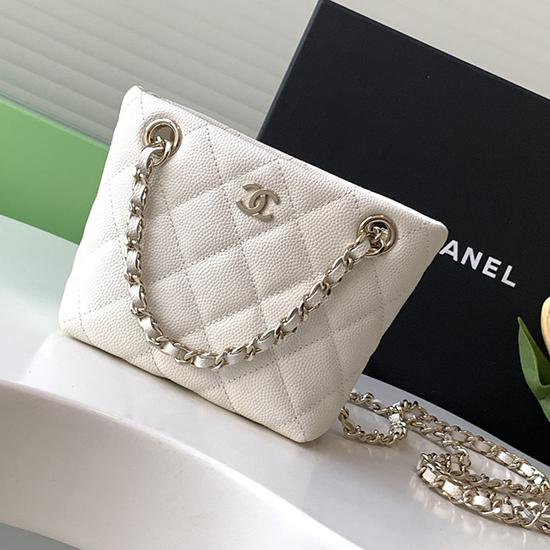 Chanel Classic Clutch With Chain White AP4422