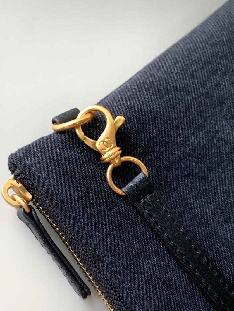 Chanel Denim 25 Medium Handbag Black AS5311