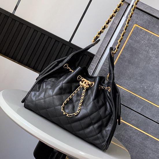 Chanel Grained Calfskin 25 Small Handbag Black AS5293