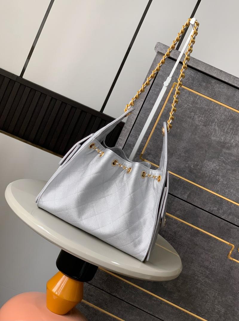 Chanel Grained Calfskin 25 Small Handbag Silver AS5293