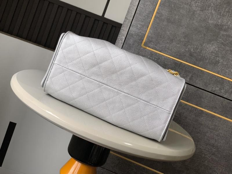 Chanel Grained Calfskin 25 Small Handbag Silver AS5293