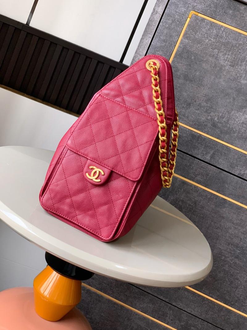 Chanel Grained Calfskin 25 Small Handbag Burgundy AS5293