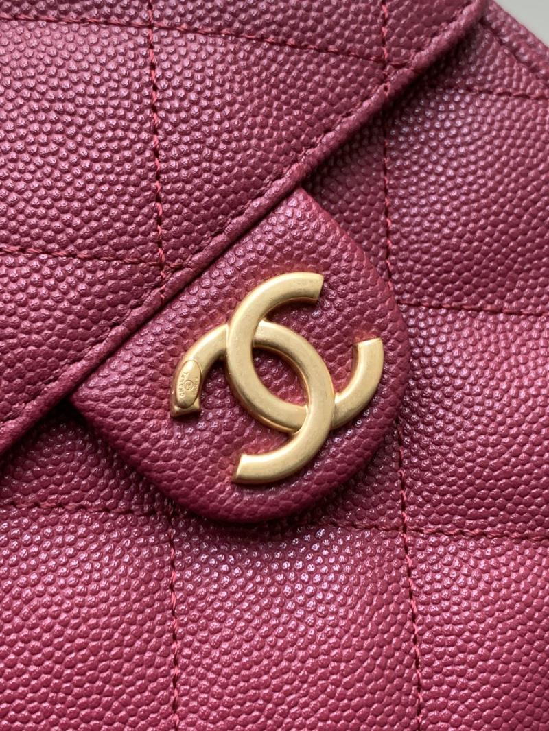 Chanel Grained Calfskin 25 Small Handbag Burgundy AS5293