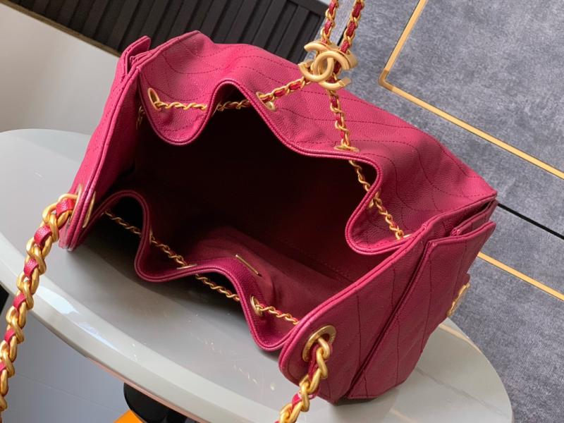 Chanel Grained Calfskin 25 Small Handbag Burgundy AS5293