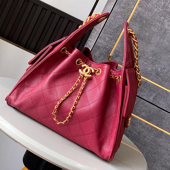 Chanel Grained Calfskin 25 Small Handbag Burgundy AS5293