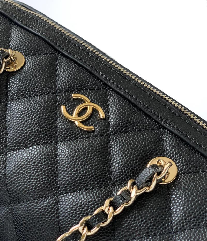 Chanel Grained Calfskin Mini Boston Bag Black AP4474