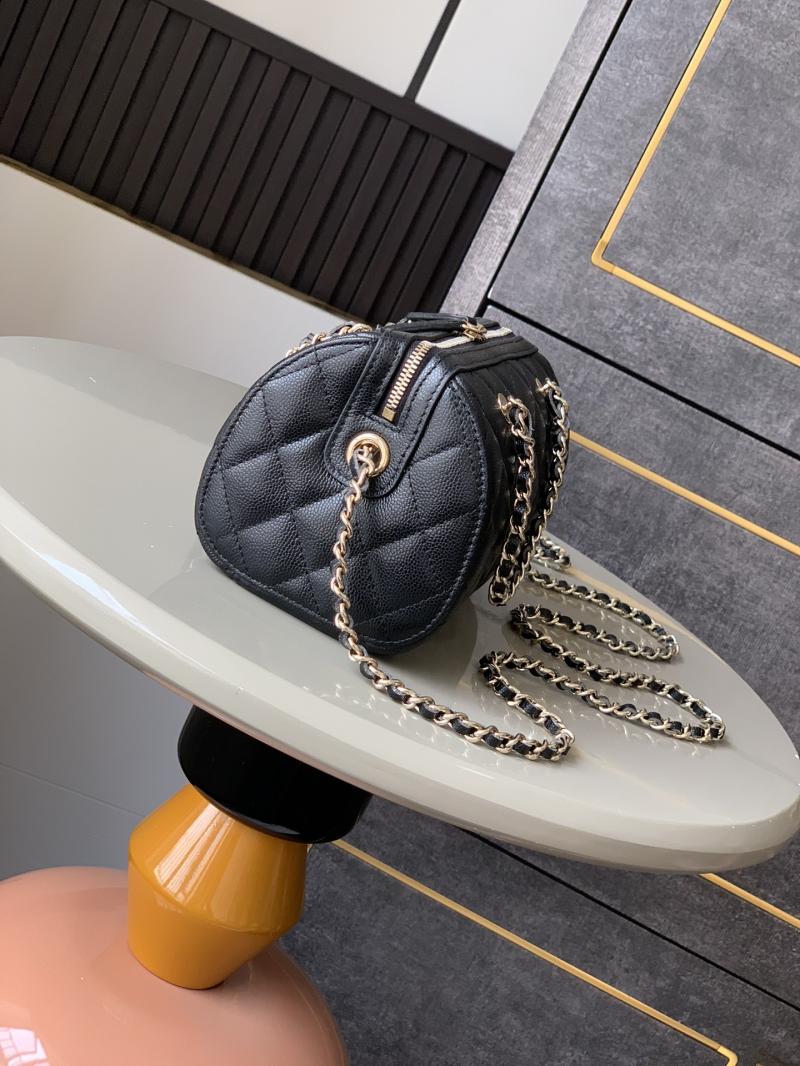 Chanel Grained Calfskin Mini Boston Bag Black AP4475