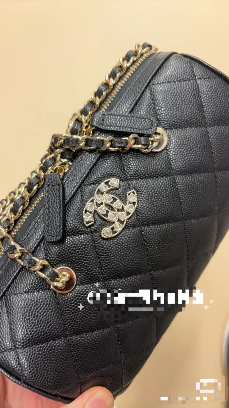 Chanel Grained Calfskin Mini Boston Bag Black AP4475