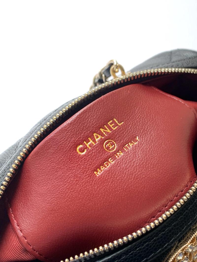 Chanel Grained Calfskin Mini Boston Bag Black AP4475