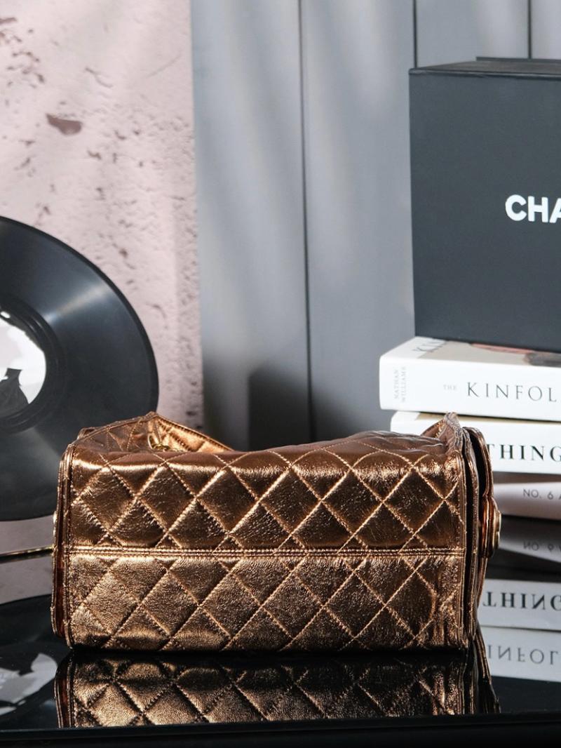 Chanel Lambskin 25 Small Handbag Gold AS5293