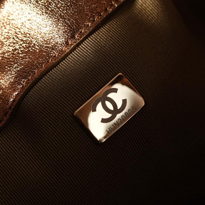 Chanel Lambskin 25 Small Handbag Gold AS5293