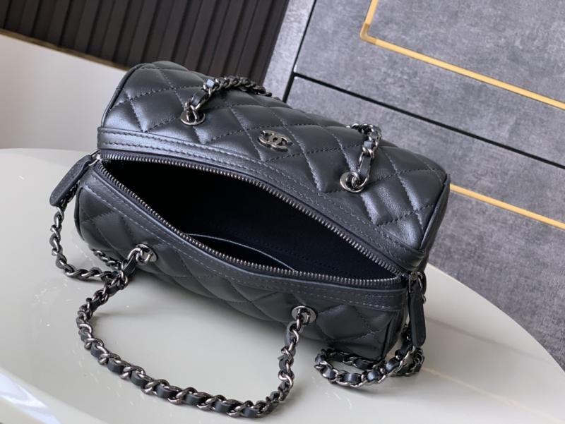 Chanel Lambskin Mini Boston Bag Black AP4474
