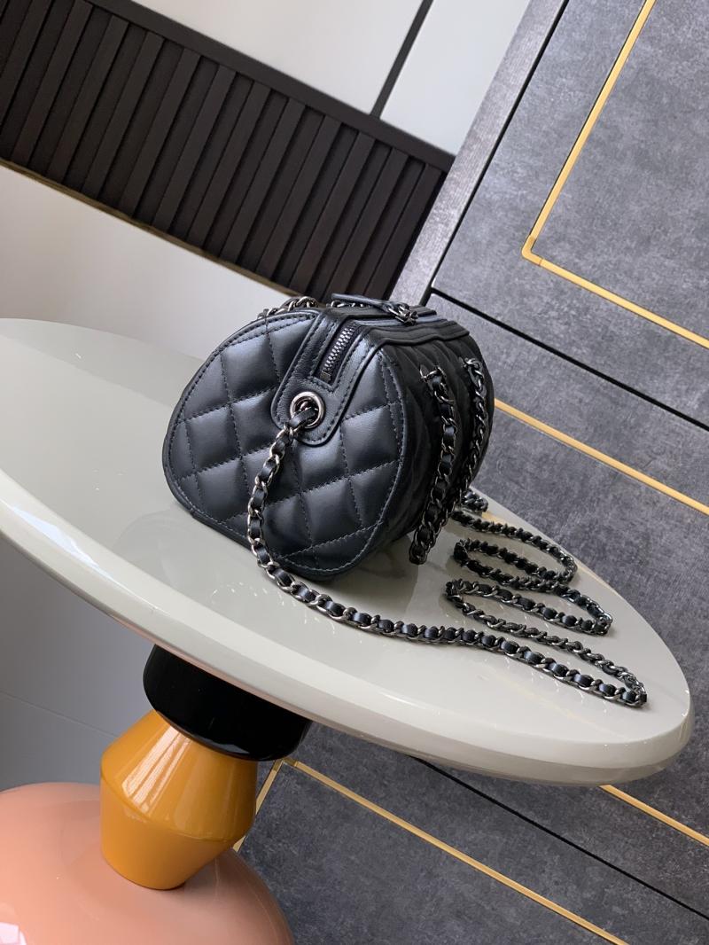 Chanel Lambskin Mini Boston Bag Black AP4474