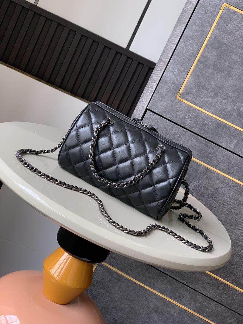 Chanel Lambskin Mini Boston Bag Black AP4474