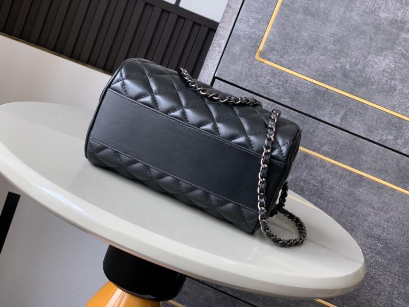 Chanel Lambskin Mini Boston Bag Black AP4474
