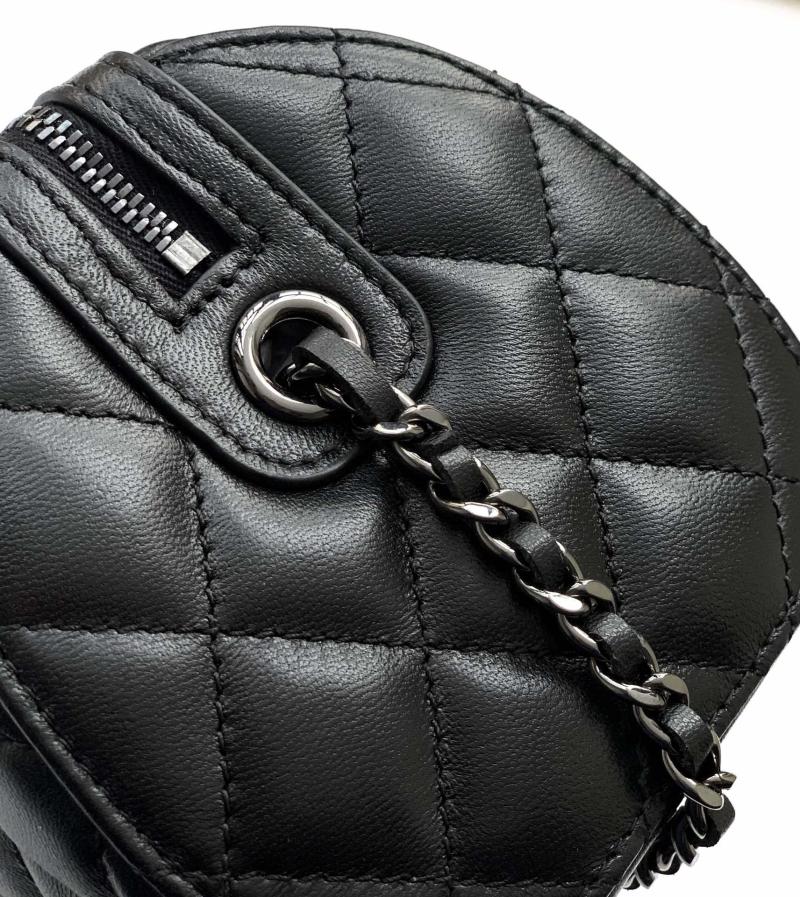Chanel Lambskin Mini Boston Bag Black AP4474