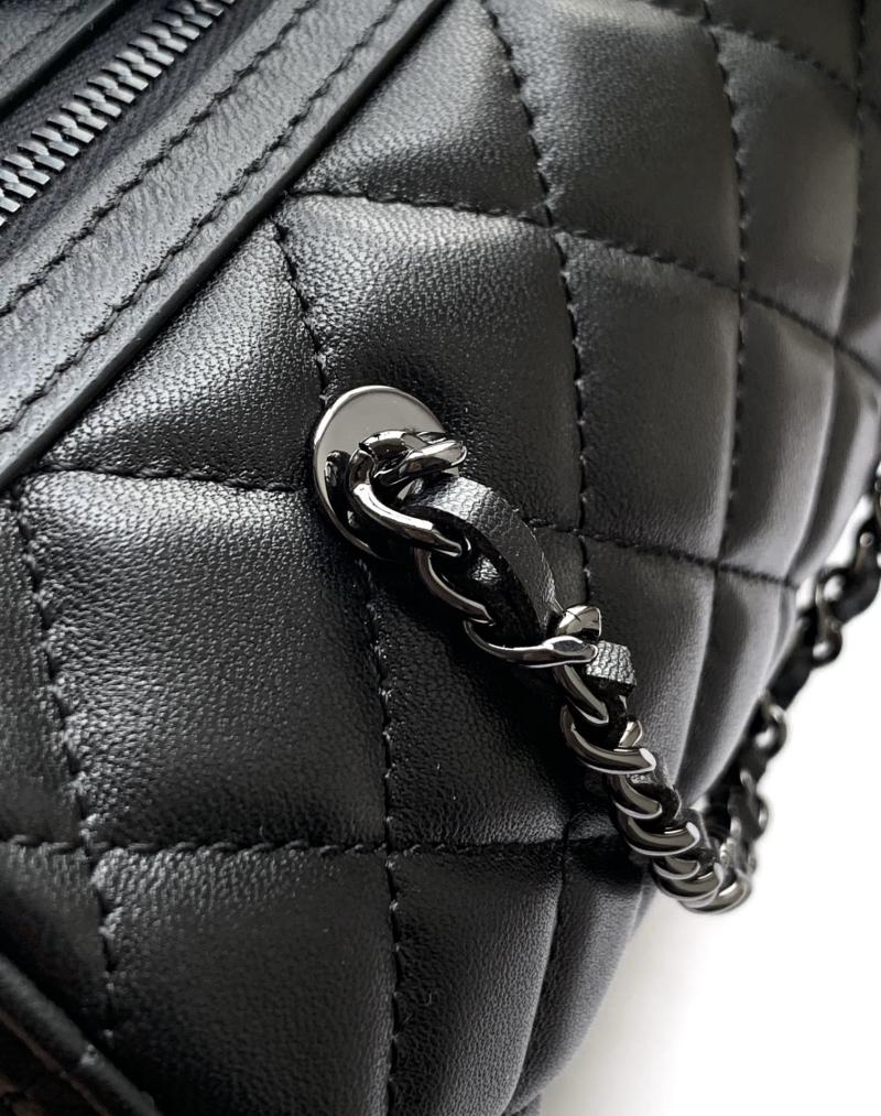 Chanel Lambskin Mini Boston Bag Black AP4474