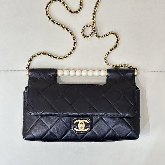 Chanel Lambskin Tote Bag Black AS5390