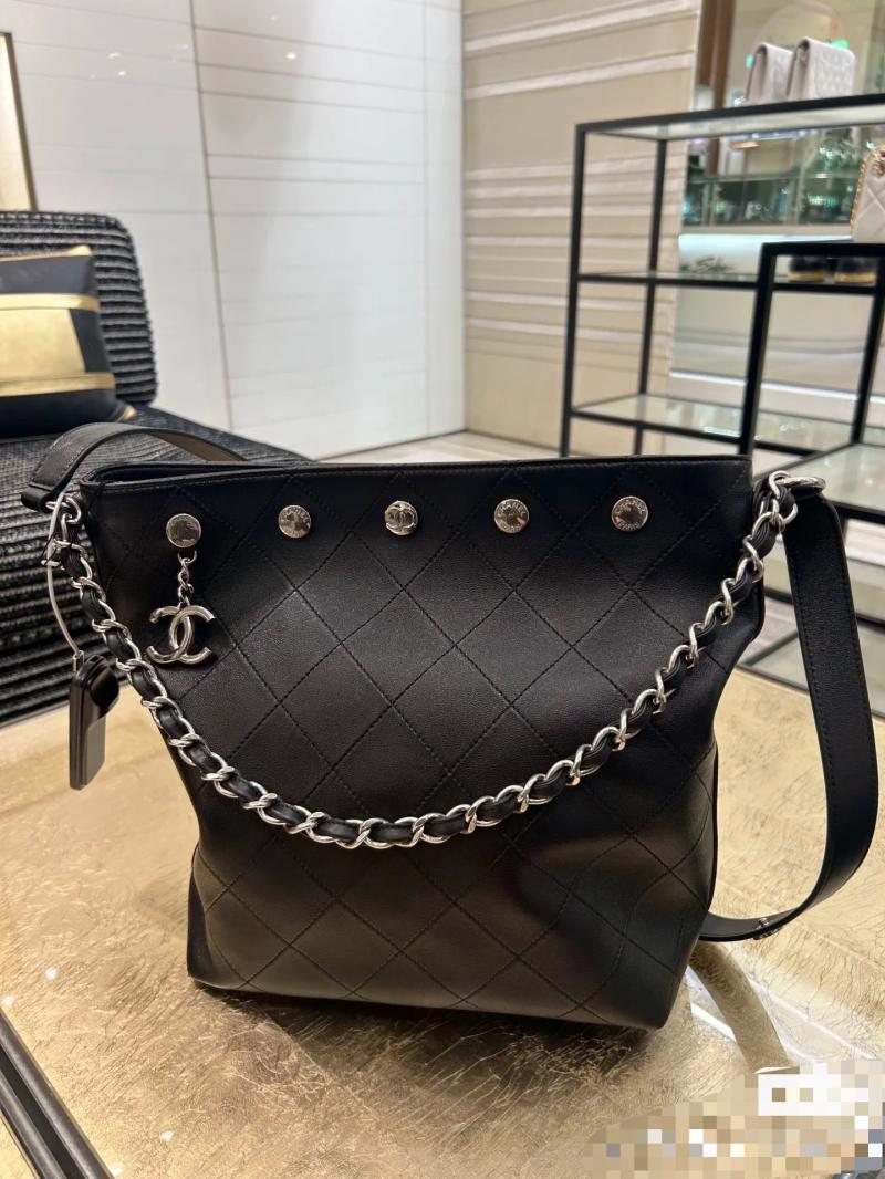 Chanel Large Bucket Bag with Silver AS5406
