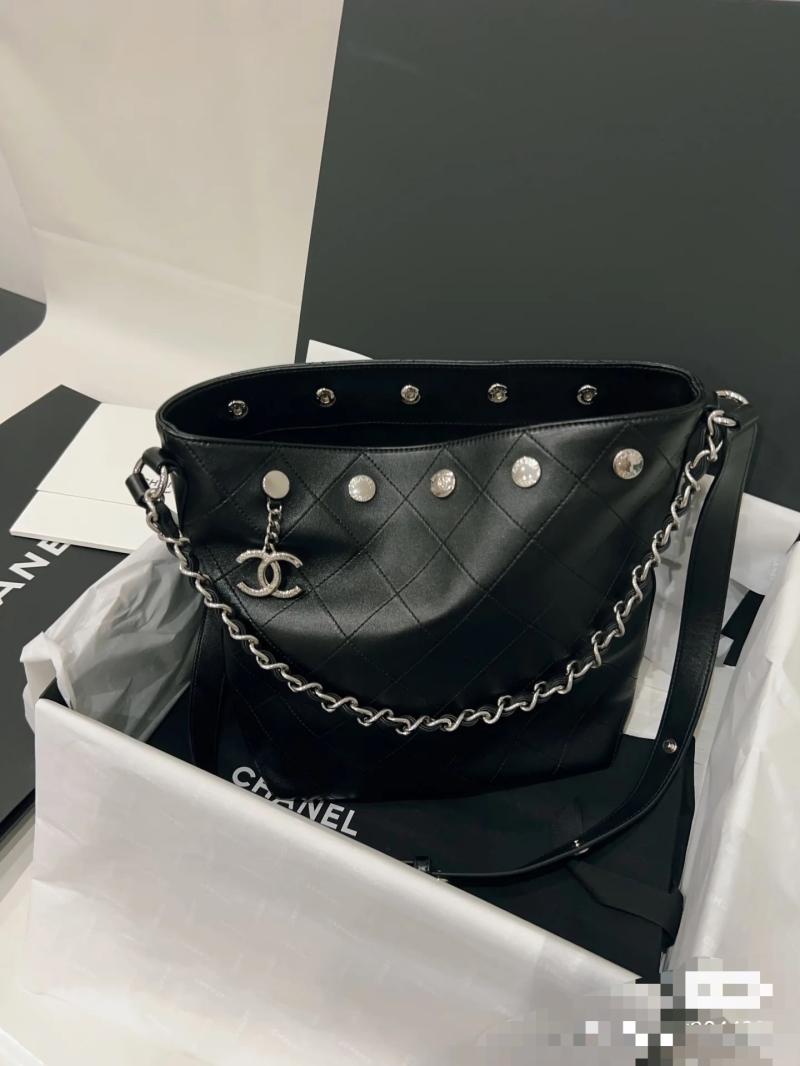 Chanel Large Bucket Bag with Silver AS5406