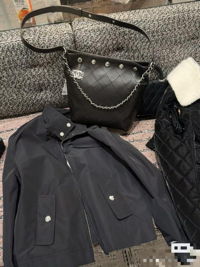 Chanel Large Bucket Bag with Silver AS5406