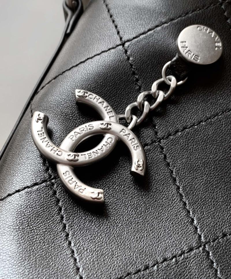 Chanel Large Bucket Bag with Silver AS5406