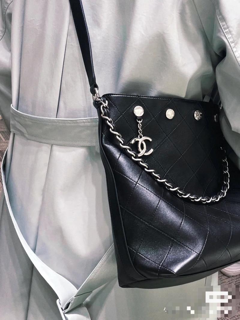 Chanel Large Bucket Bag with Silver AS5406