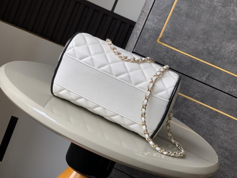 Chanel Mini Boston Bag White AP4474
