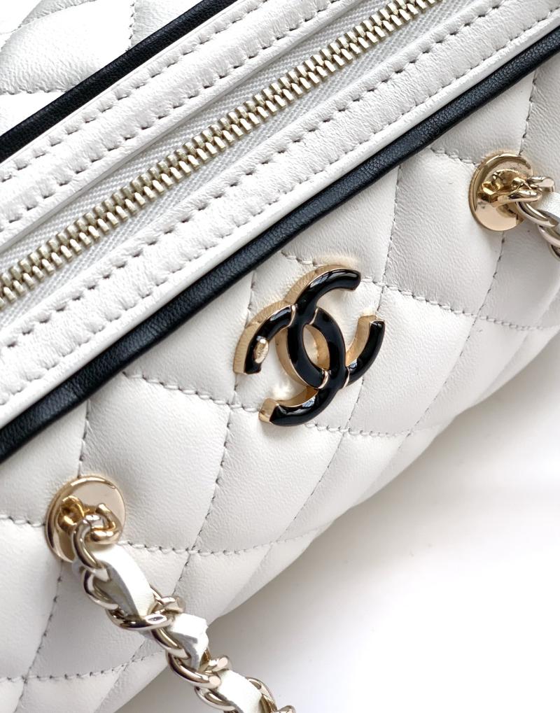 Chanel Mini Boston Bag White AP4474