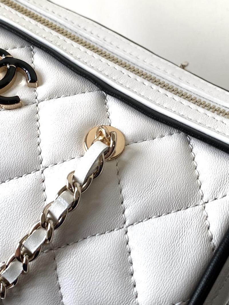 Chanel Mini Boston Bag White AP4474