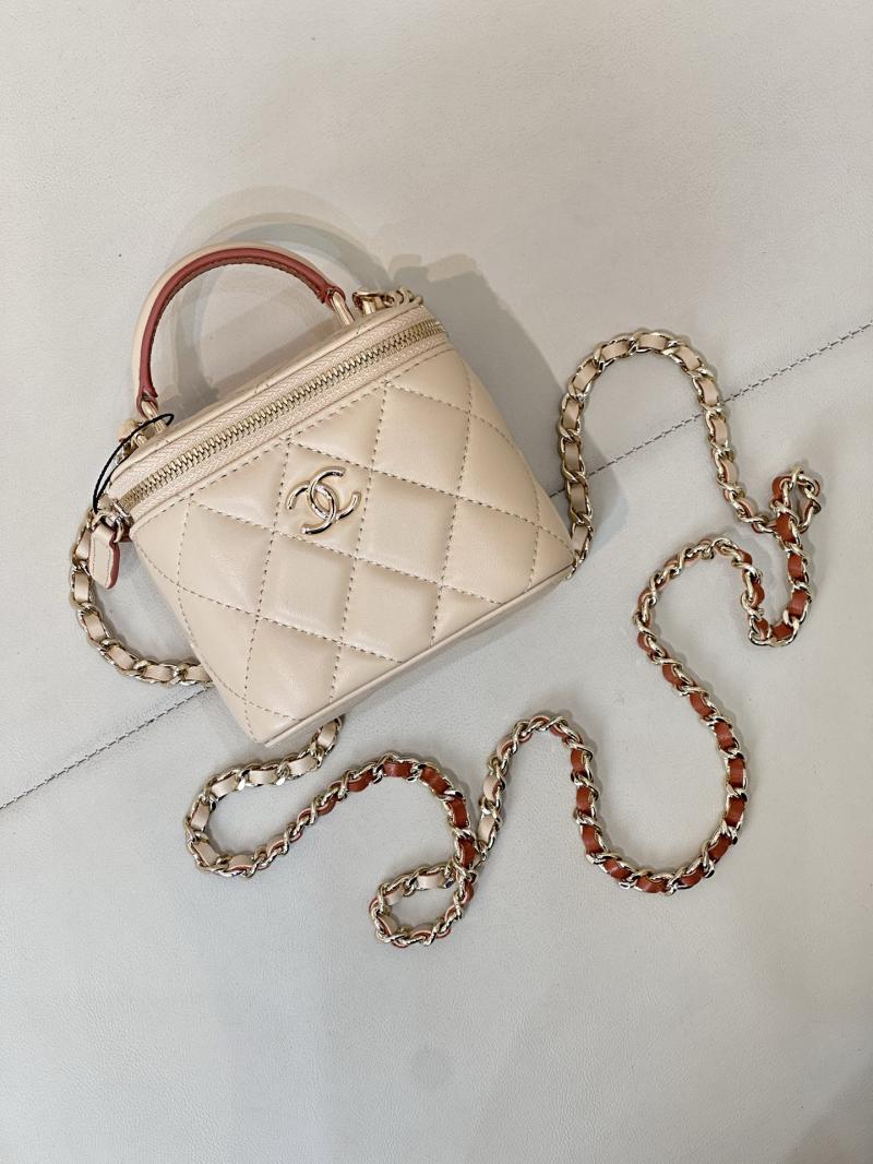 Chanel Mini Vanity With Chain Beige AP2198