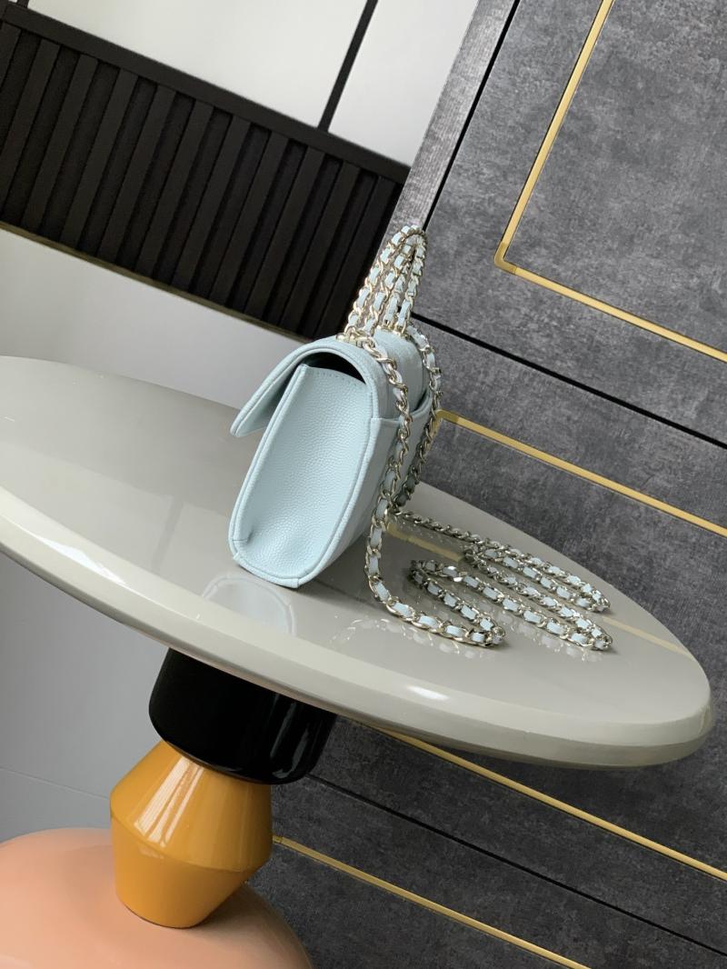 Chanel Phone Holder with Chain Light Blue AP3238