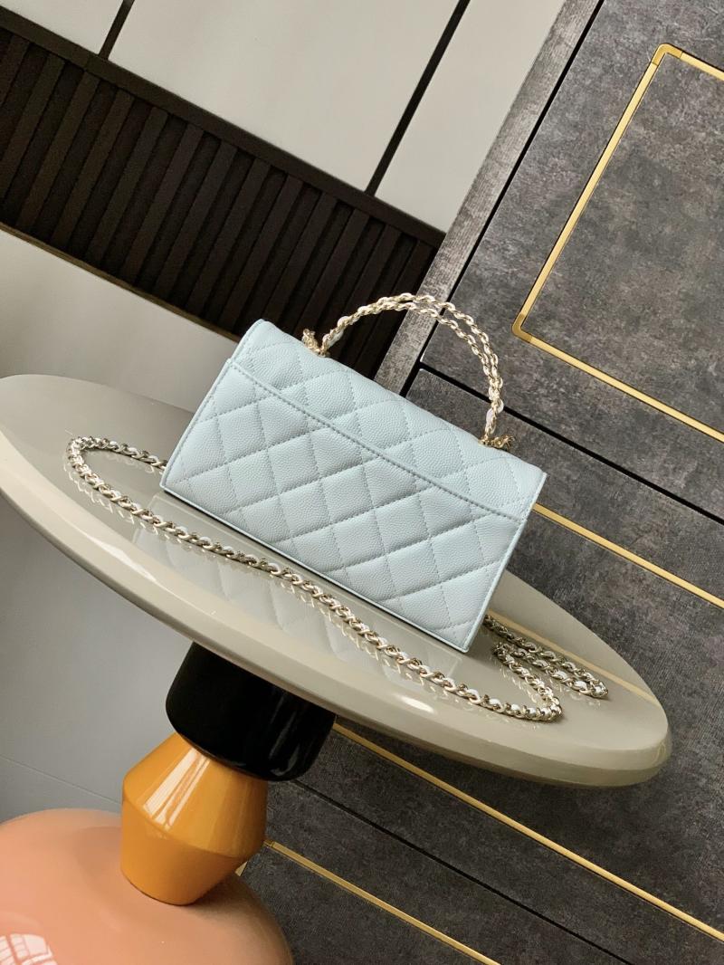 Chanel Phone Holder with Chain Light Blue AP3238