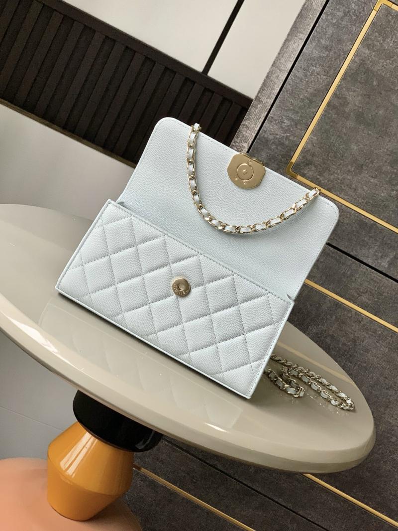 Chanel Phone Holder with Chain Light Blue AP3238