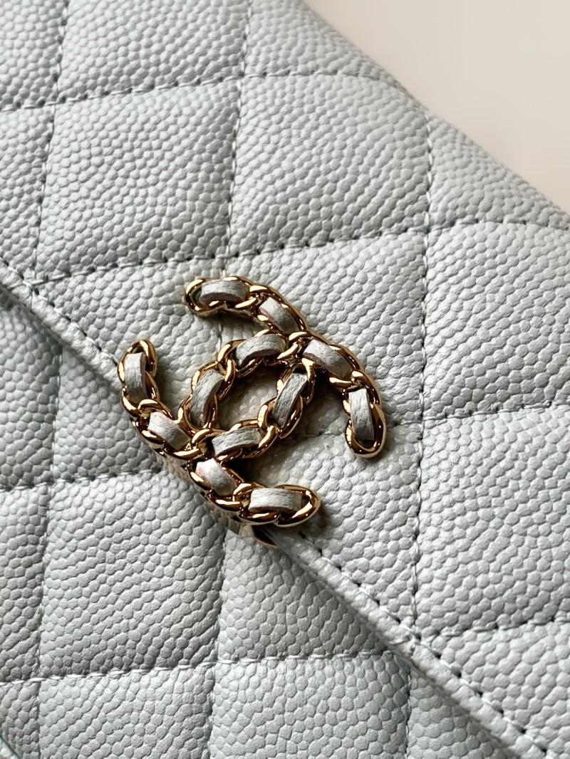 Chanel Phone Holder with Chain Light Blue AP3238