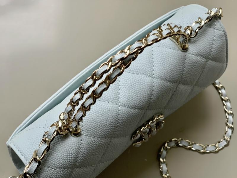 Chanel Phone Holder with Chain Light Blue AP3238
