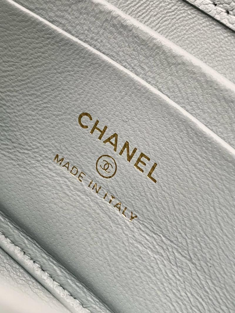 Chanel Phone Holder with Chain Light Blue AP3238