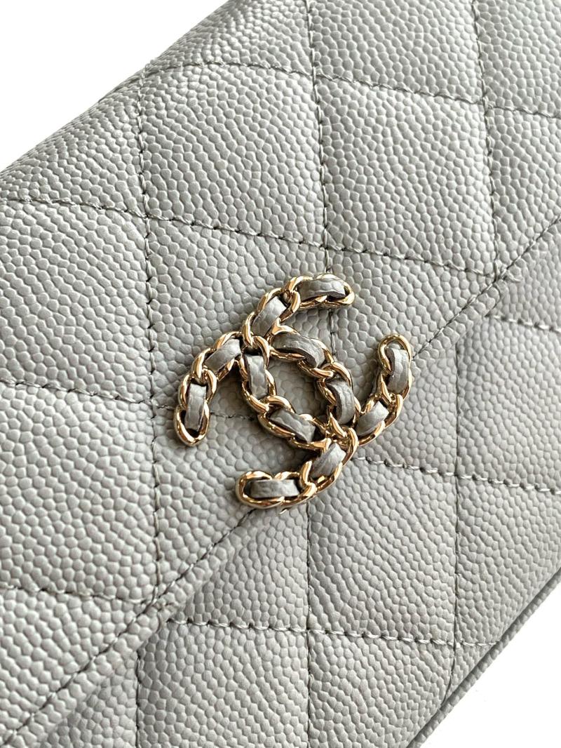 Chanel Phone Holder with Chain Light Grey AP3238