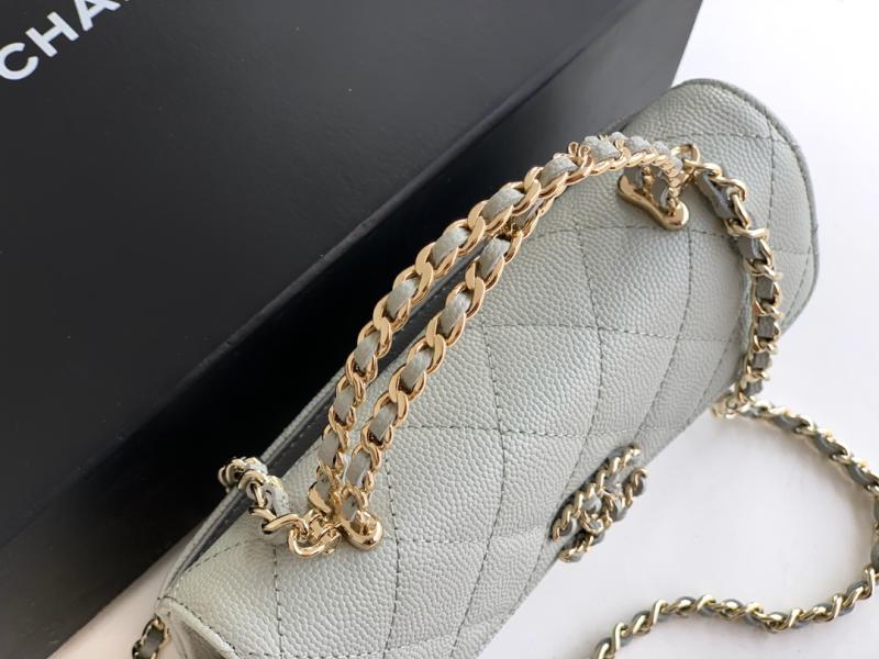 Chanel Phone Holder with Chain Light Grey AP3238