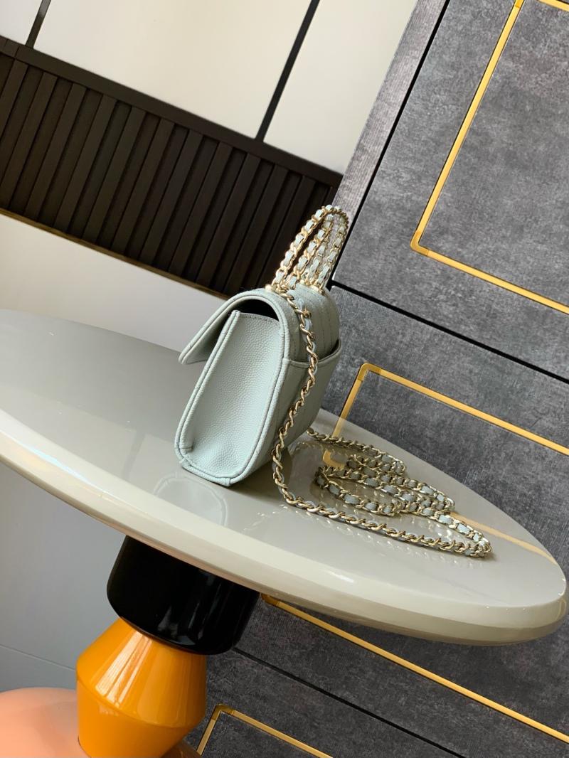Chanel Phone Holder with Chain Light Grey AP3238