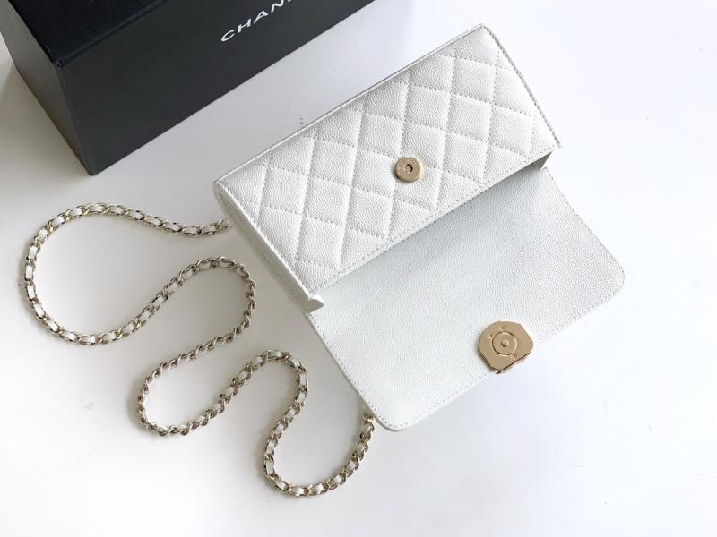 Chanel Phone Holder with Chain White AP3238