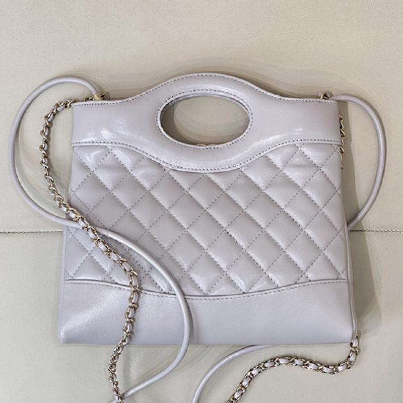 Chanel Shiny Lambskin 31 Mini Shopping Bag AS4133 Grey