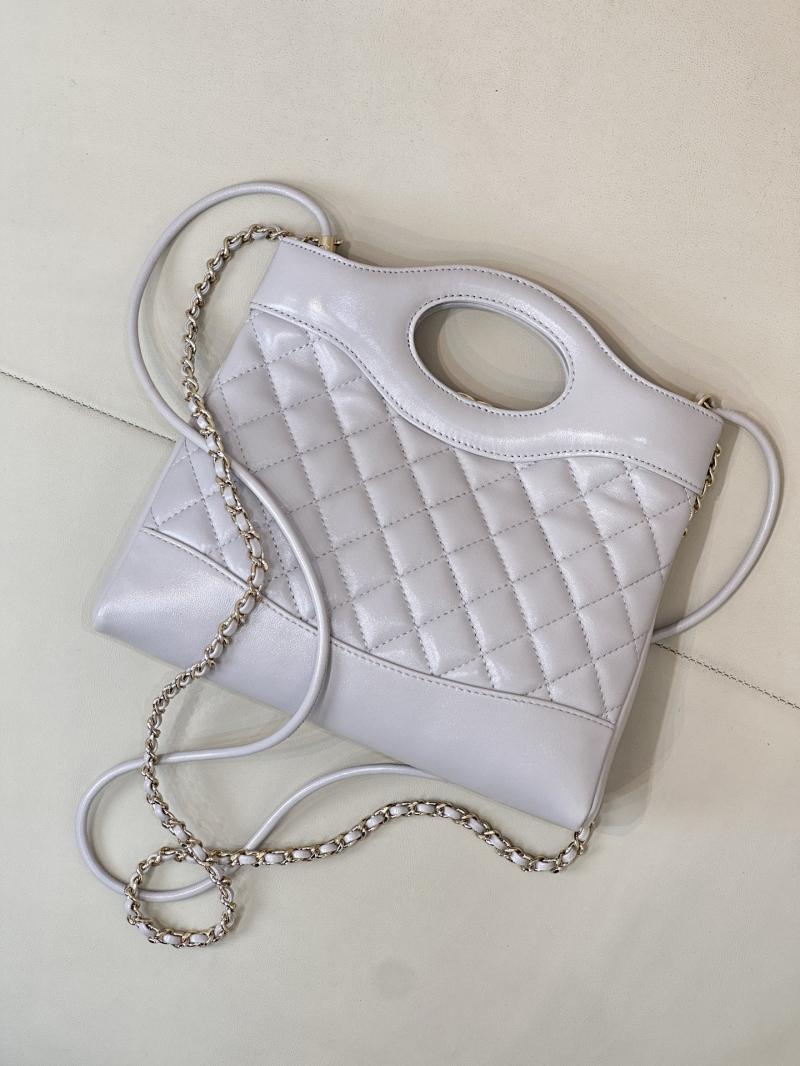 Chanel Shiny Lambskin 31 Mini Shopping Bag AS4133 Grey