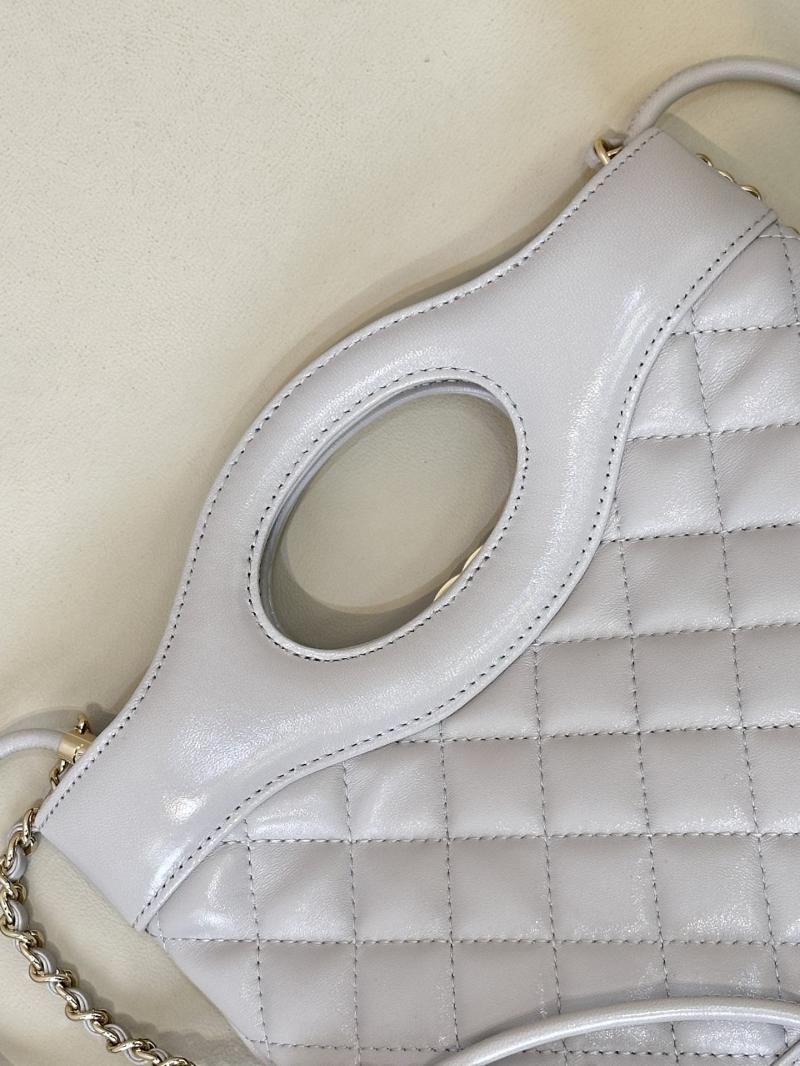 Chanel Shiny Lambskin 31 Mini Shopping Bag AS4133 Grey