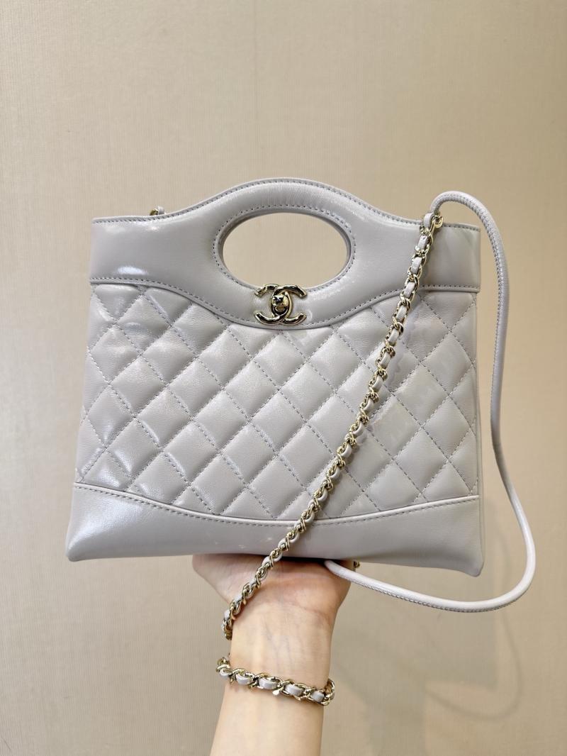 Chanel Shiny Lambskin 31 Mini Shopping Bag AS4133 Grey