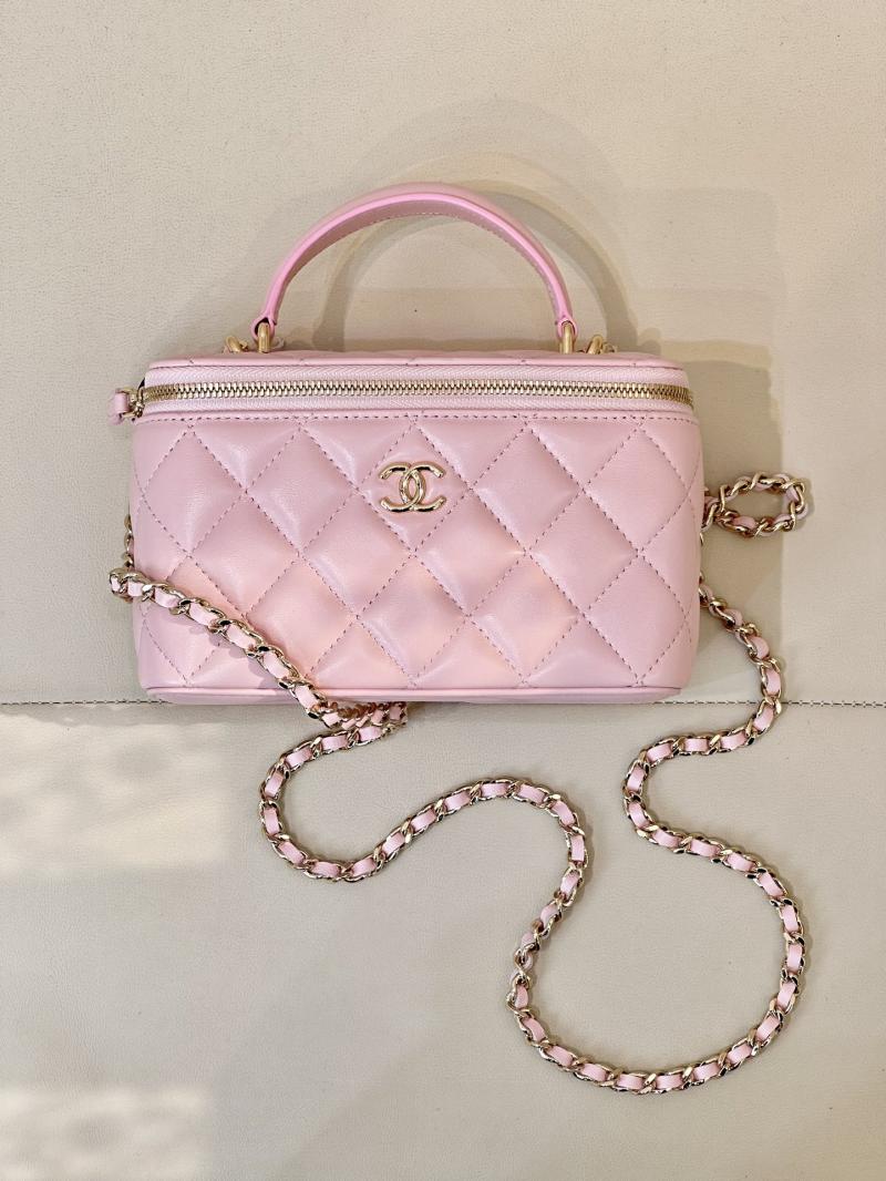Chanel Vanity Case With Chain Light Pink AP2199