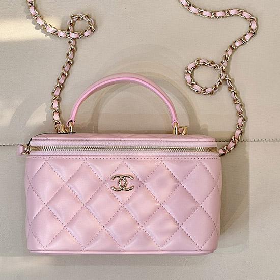 Chanel Vanity Case With Chain Light Pink AP2199